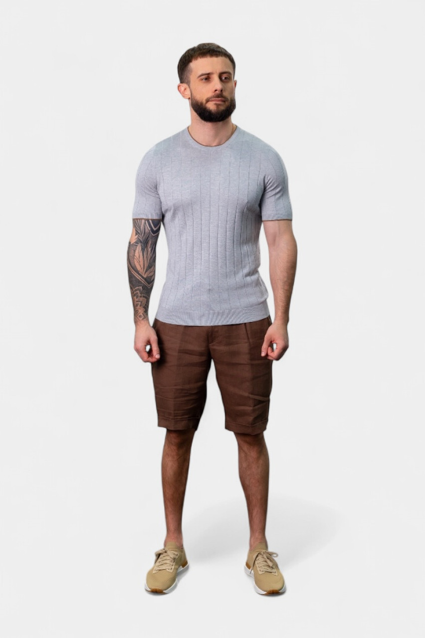 Коричневые льняные шорты 76112\50017 185 Gran Sasso