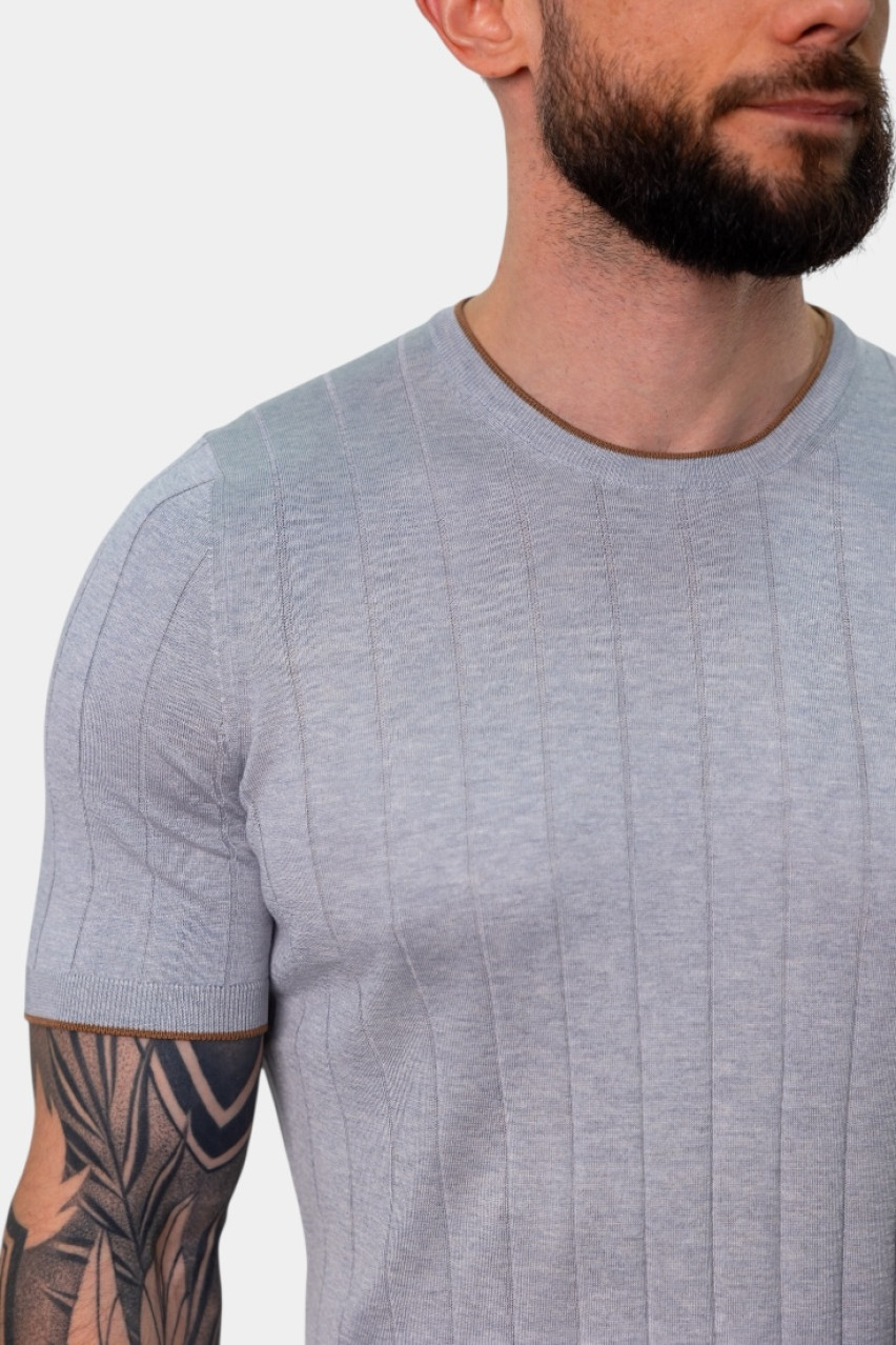 Сірий шовковий джемпер 43116\23510 050 Maglificio Gran Sasso