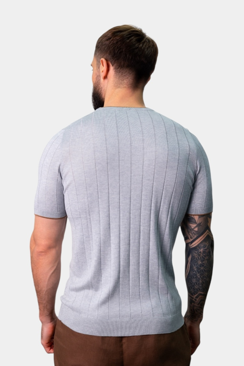 Сірий шовковий джемпер 43116\23510 050 Maglificio Gran Sasso