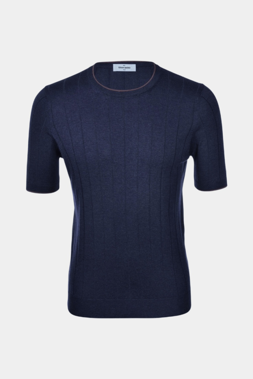Темно-синій шовковий джемпер 43116\23510 597 Maglificio Gran Sasso