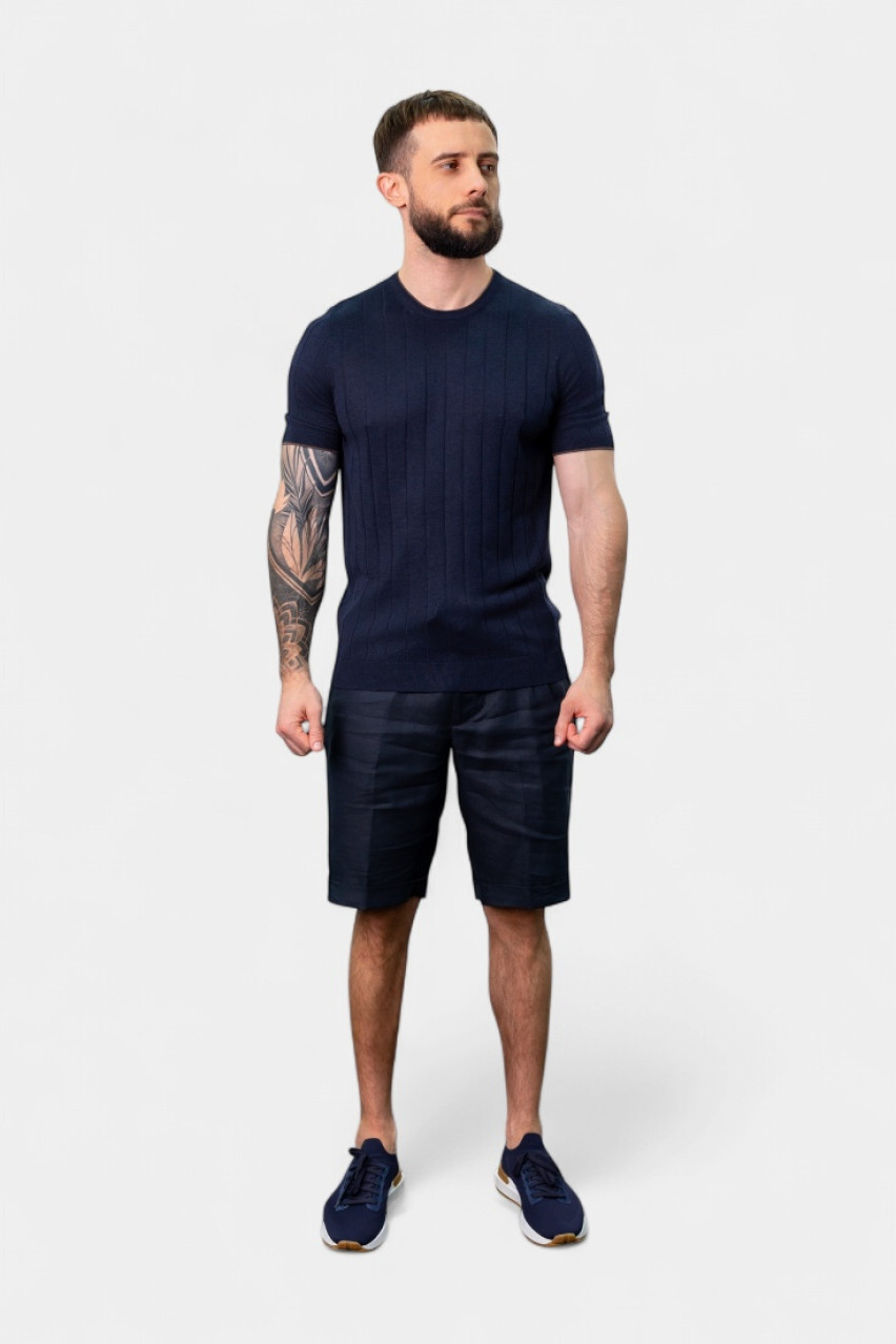 Темно-синій шовковий джемпер 43116\23510 597 Maglificio Gran Sasso