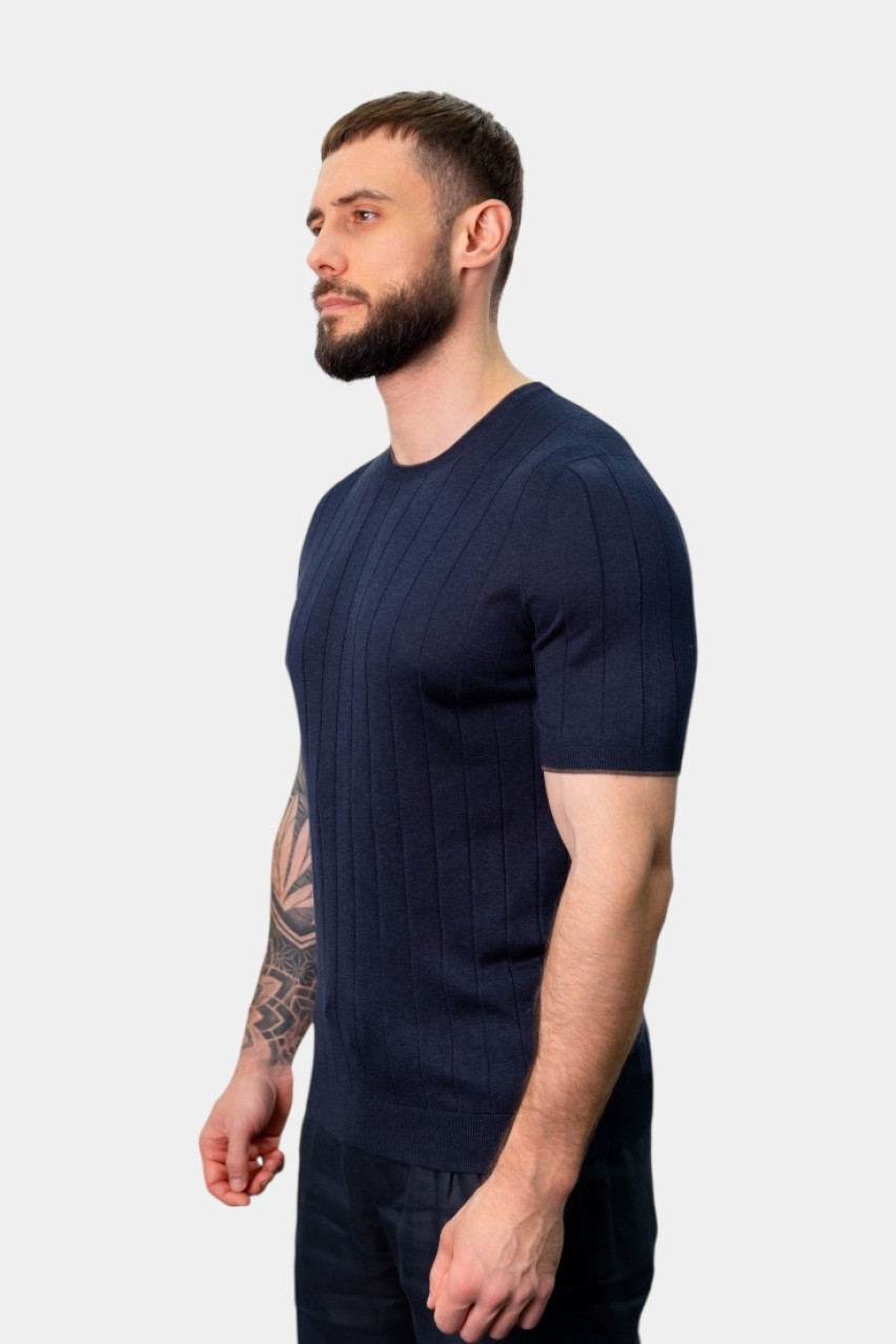 Темно-синій шовковий джемпер 43116\23510 597 Maglificio Gran Sasso