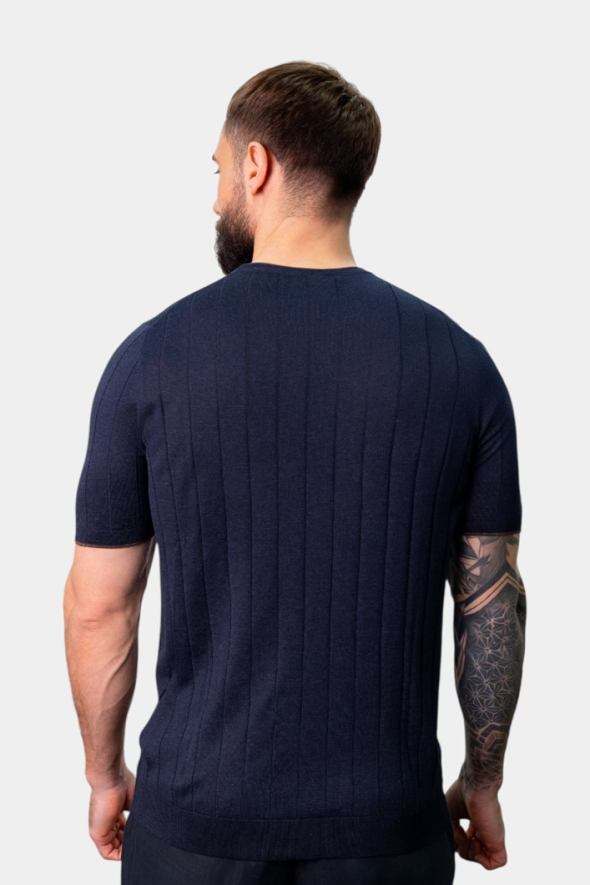 Темно-синій шовковий джемпер 43116\23510 597 Maglificio Gran Sasso