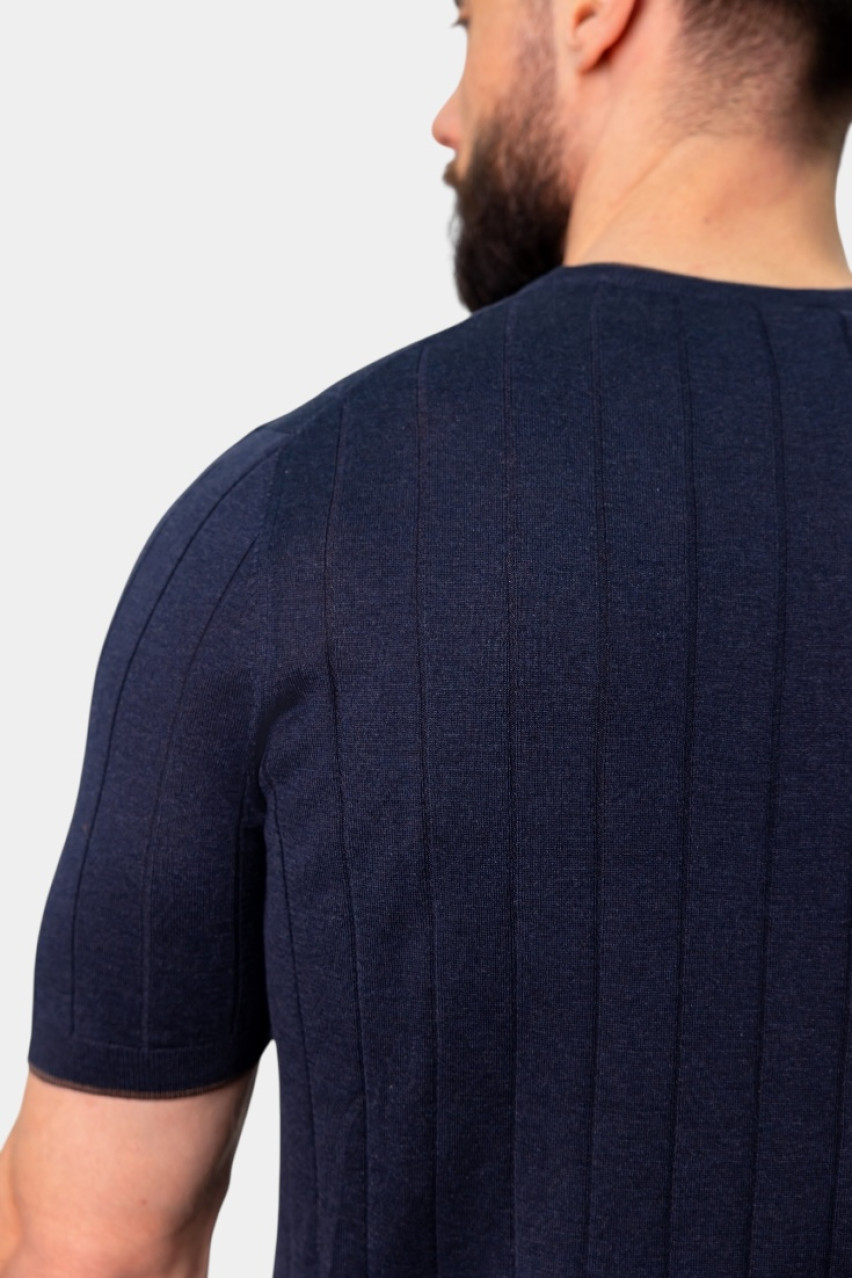 Темно-синій шовковий джемпер 43116\23510 597 Maglificio Gran Sasso