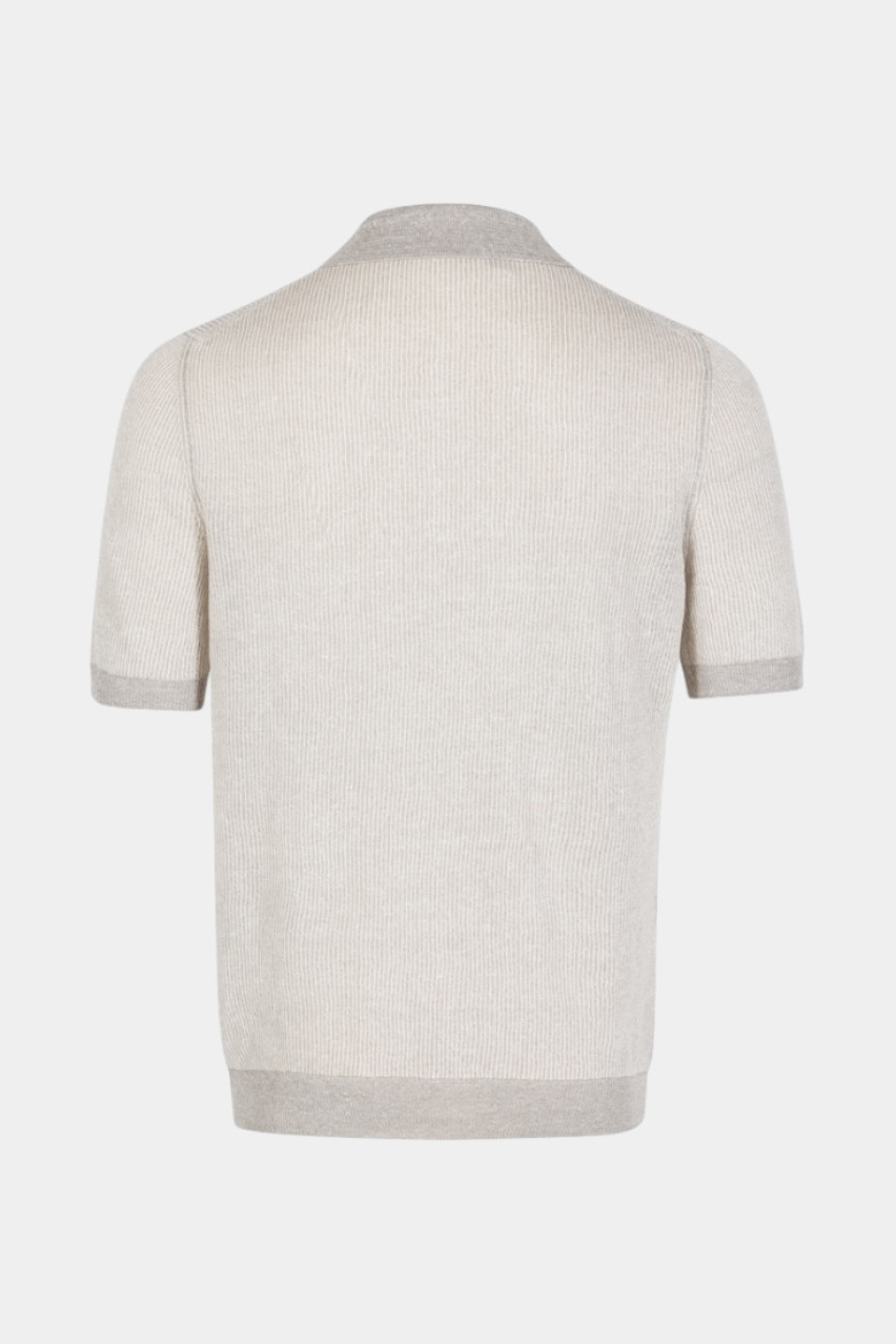 Бежеве лляне поло на блискавці 57172\18647 112 Maglificio Gran Sasso