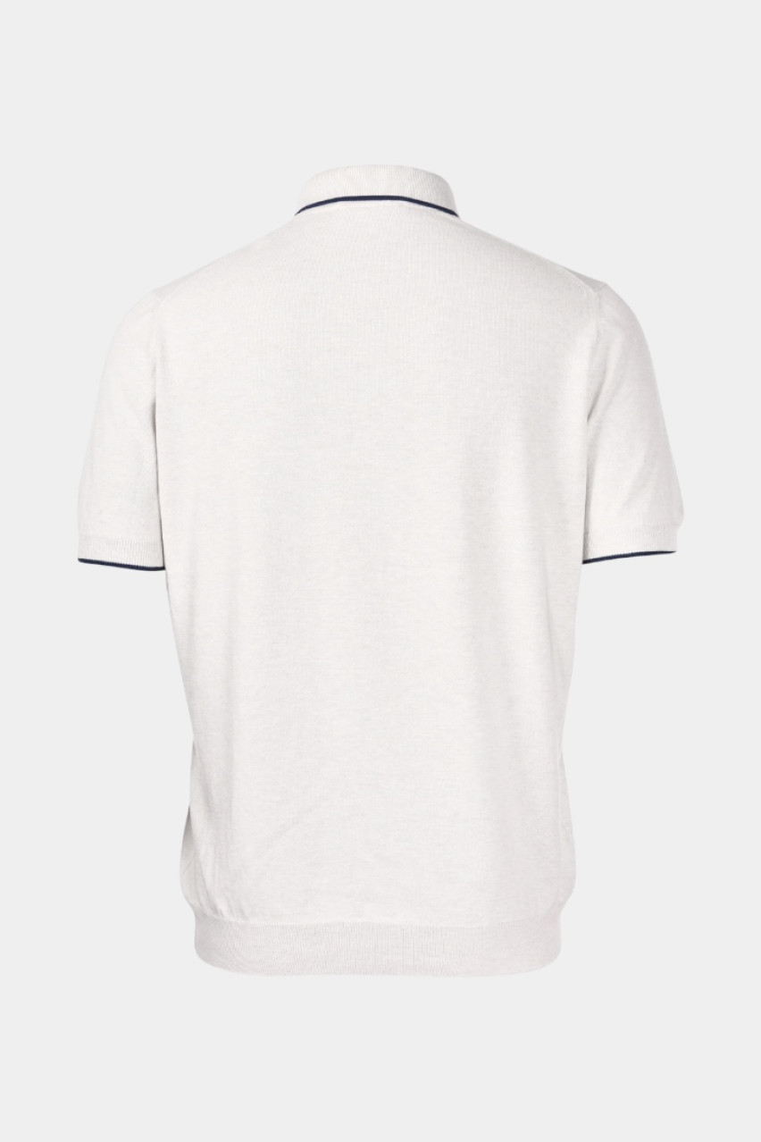 Біле поло з контрастним кантом 57175\20613 006 Maglificio Gran Sasso
