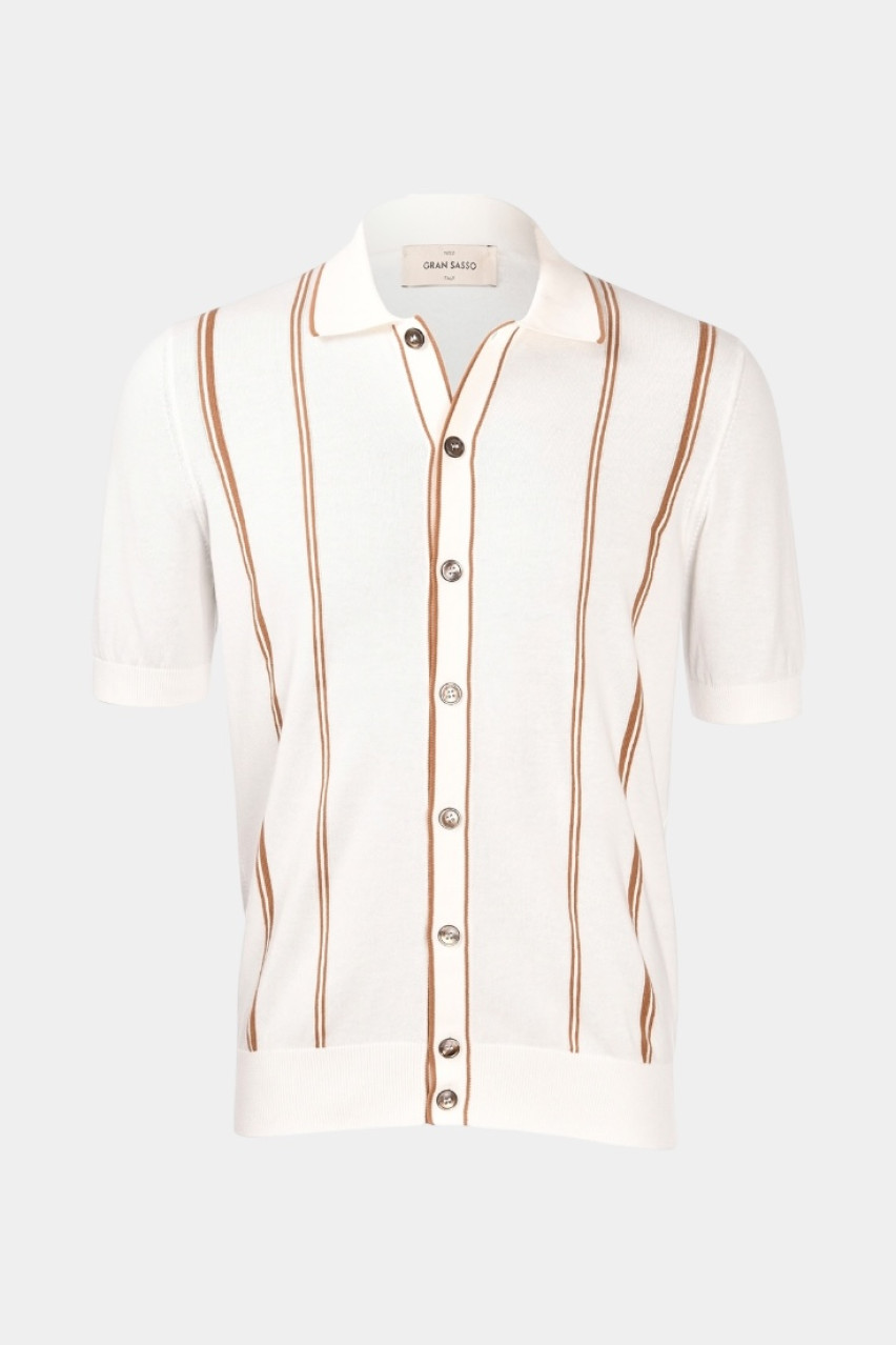 Молочний кардиган з органічної бавовни та короткими рукавами 59135\18041 005 Maglificio Gran Sasso