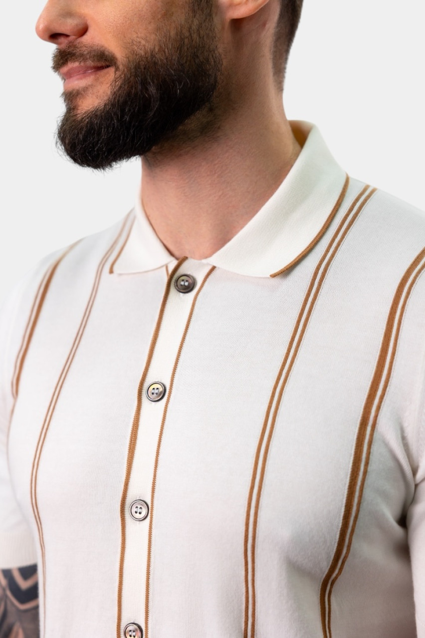 Молочний кардиган з органічної бавовни та короткими рукавами 59135\18041 005 Maglificio Gran Sasso