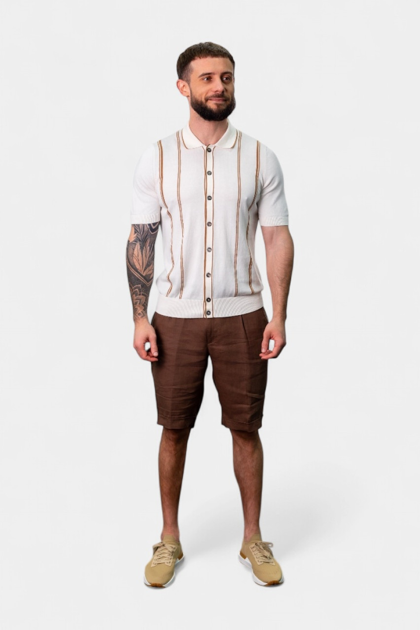 Молочний кардиган з органічної бавовни та короткими рукавами 59135\18041 005 Maglificio Gran Sasso