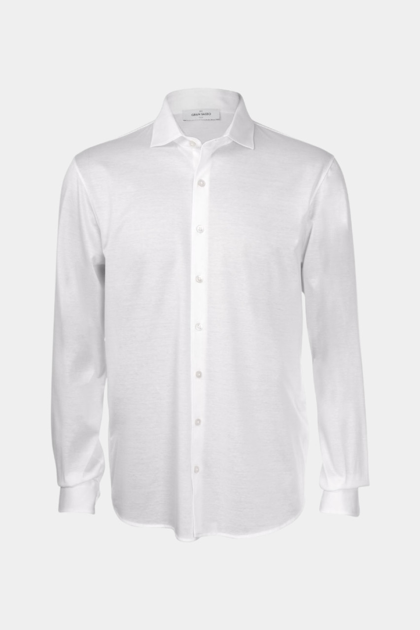 Белая рубашка из мерсеризированного хлопка 60120\74002 001 Maglificio Gran Sasso