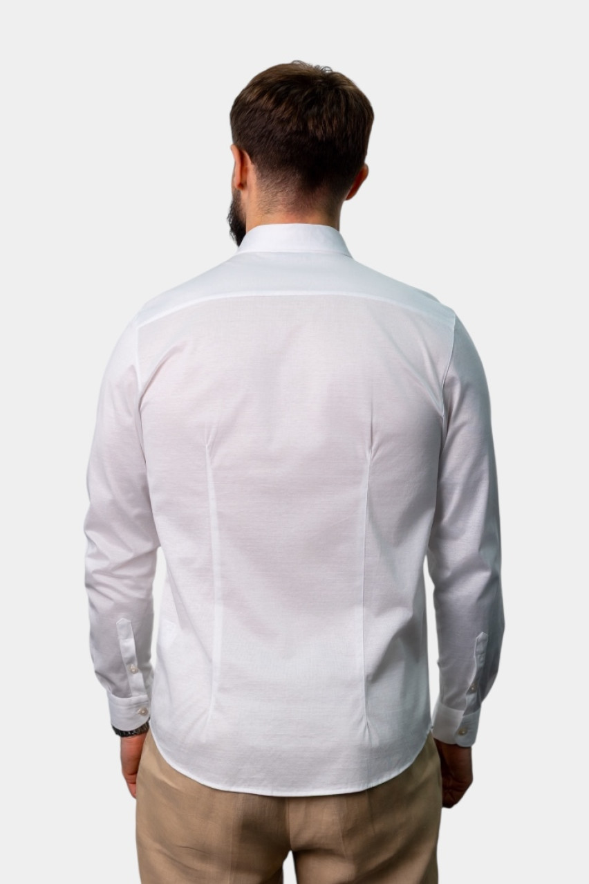 Белая рубашка из мерсеризированного хлопка 60120\74002 001 Maglificio Gran Sasso