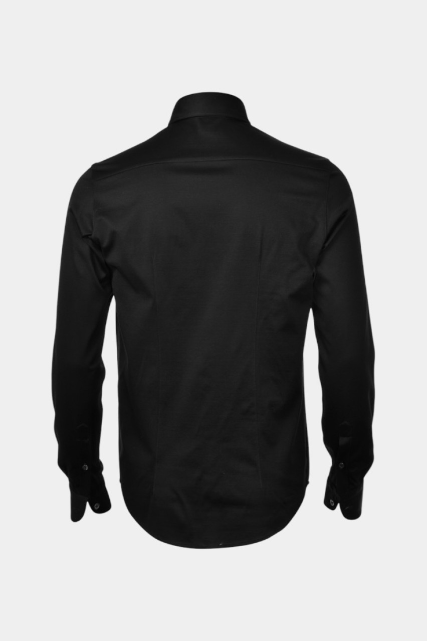 Черная рубашка из мерсеризированного хлопка 60120\74002 099 Maglificio Gran Sasso