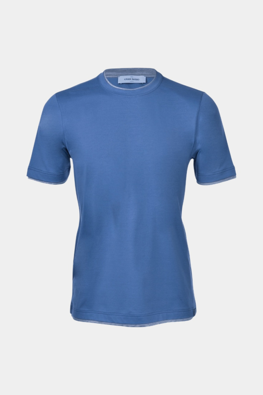 Синя бавовняна футболка 60123\73710 567 Maglificio Gran Sasso