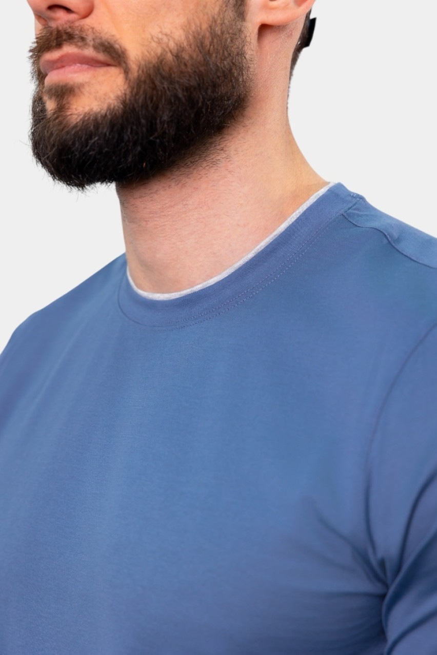 Синя бавовняна футболка 60123\73710 567 Maglificio Gran Sasso