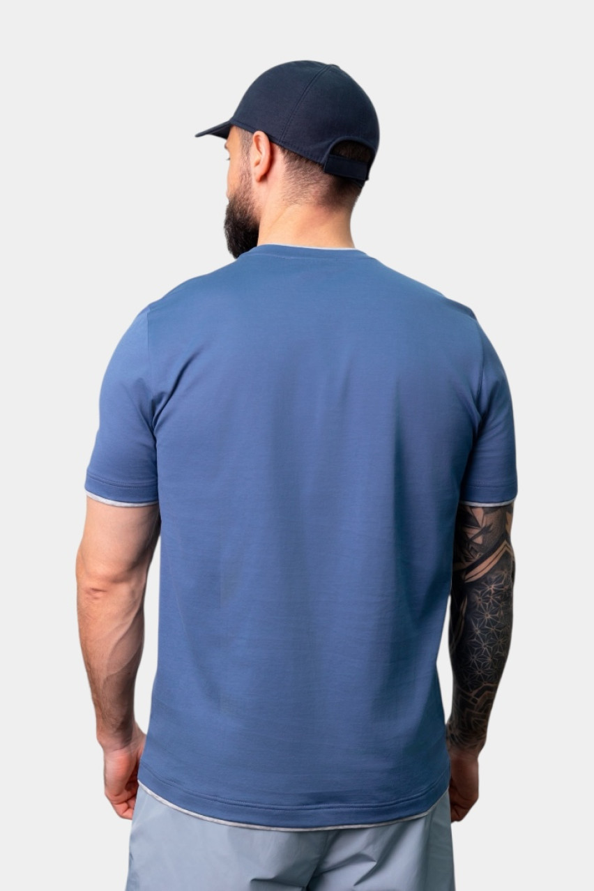 Синя бавовняна футболка 60123\73710 567 Maglificio Gran Sasso