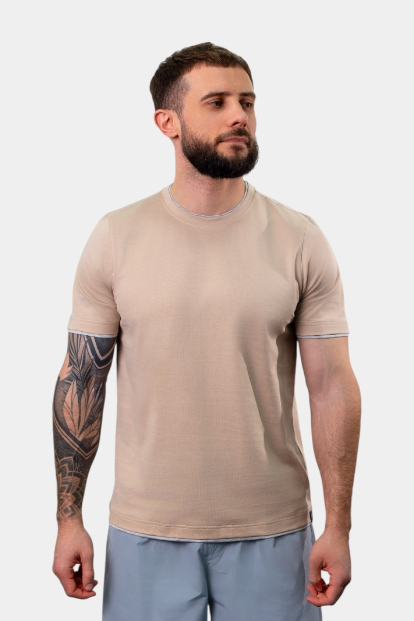 Бежева бавовняна футболка 60123\73710 110 Maglificio Gran Sasso