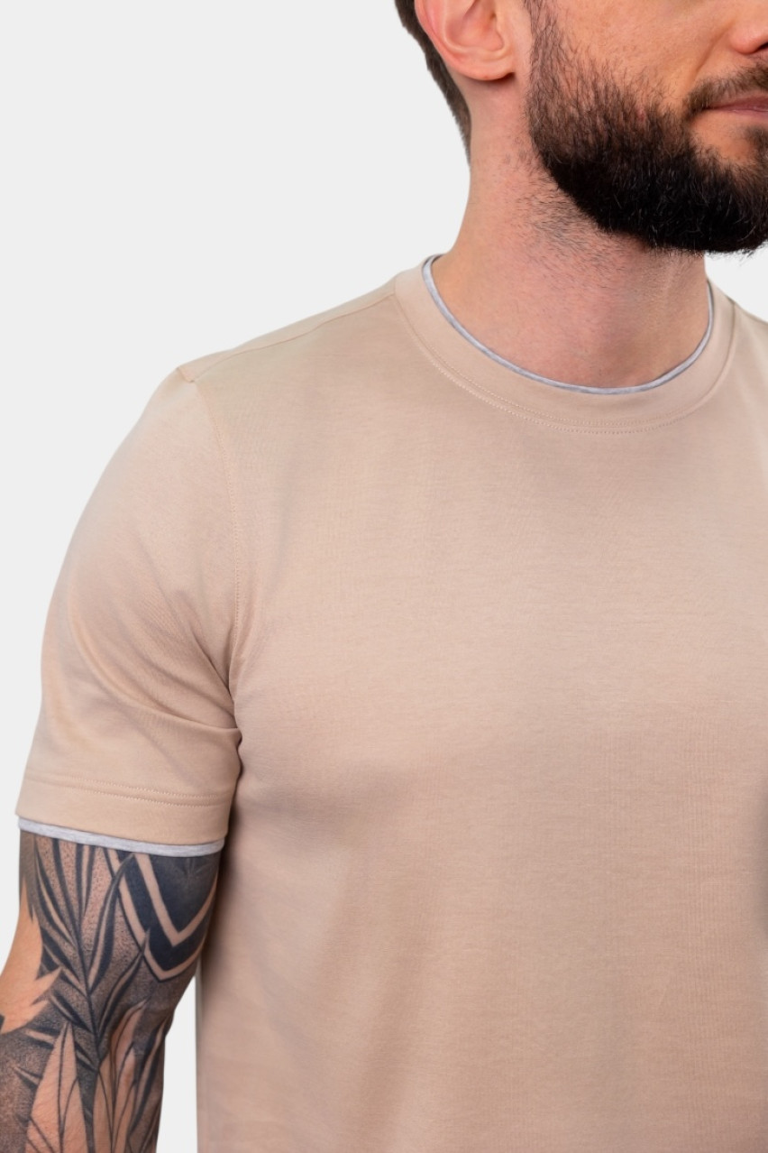 Бежева бавовняна футболка 60123\73710 110 Maglificio Gran Sasso