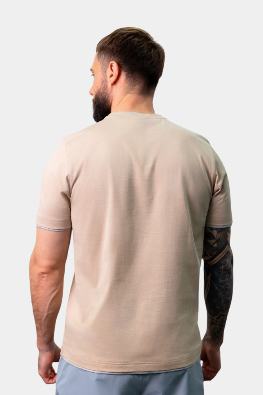 Бежева бавовняна футболка 60123\73710 110 Maglificio Gran Sasso