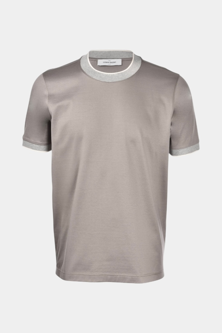 Сіра футболка з мерсеризованої бавовни лісле 60132\74017 171 Maglificio Gran Sasso