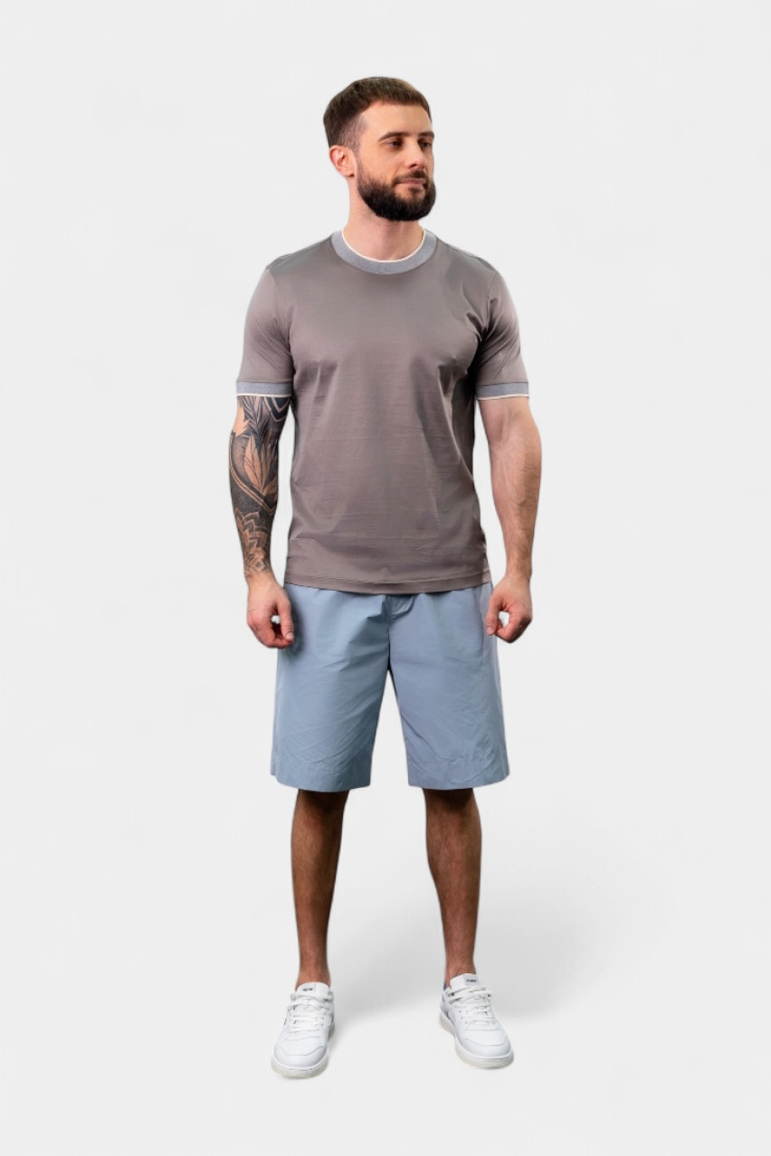 Сіра футболка з мерсеризованої бавовни лісле 60132\74017 171 Maglificio Gran Sasso