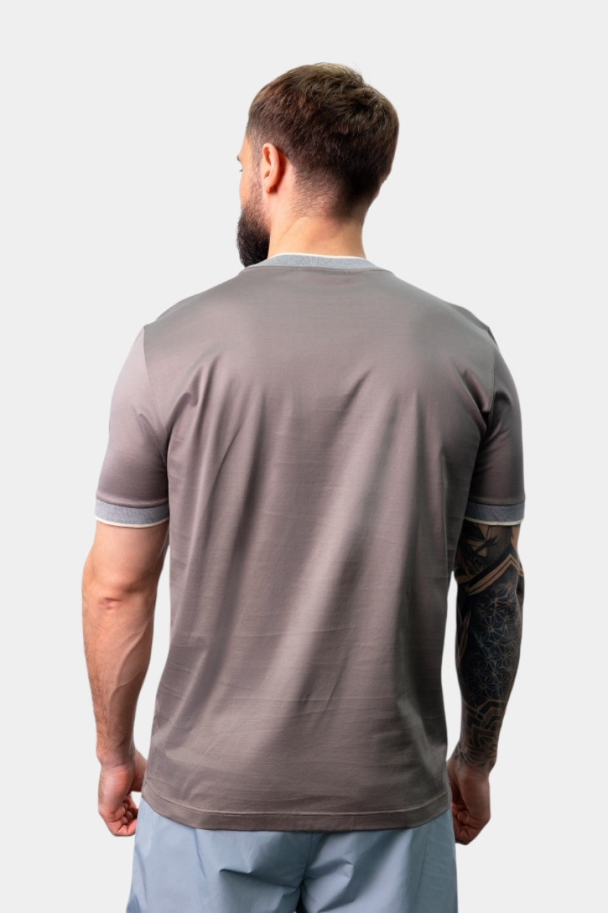 Сіра футболка з мерсеризованої бавовни лісле 60132\74017 171 Maglificio Gran Sasso