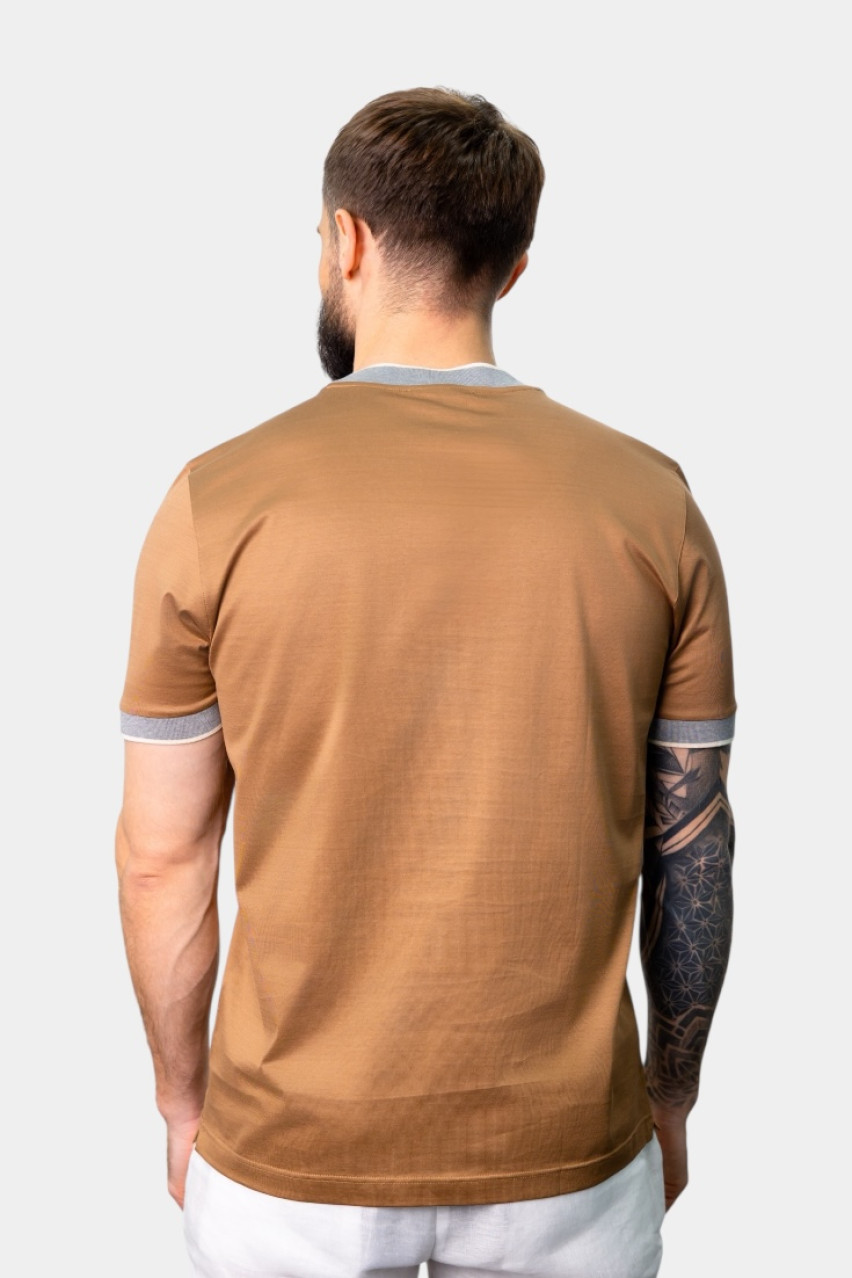 Коричнева футболка з мерсеризованої бавовни лісле 60132\74017 176 Maglificio Gran Sasso