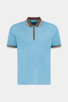 Блакитне поло з кольоровими вставками