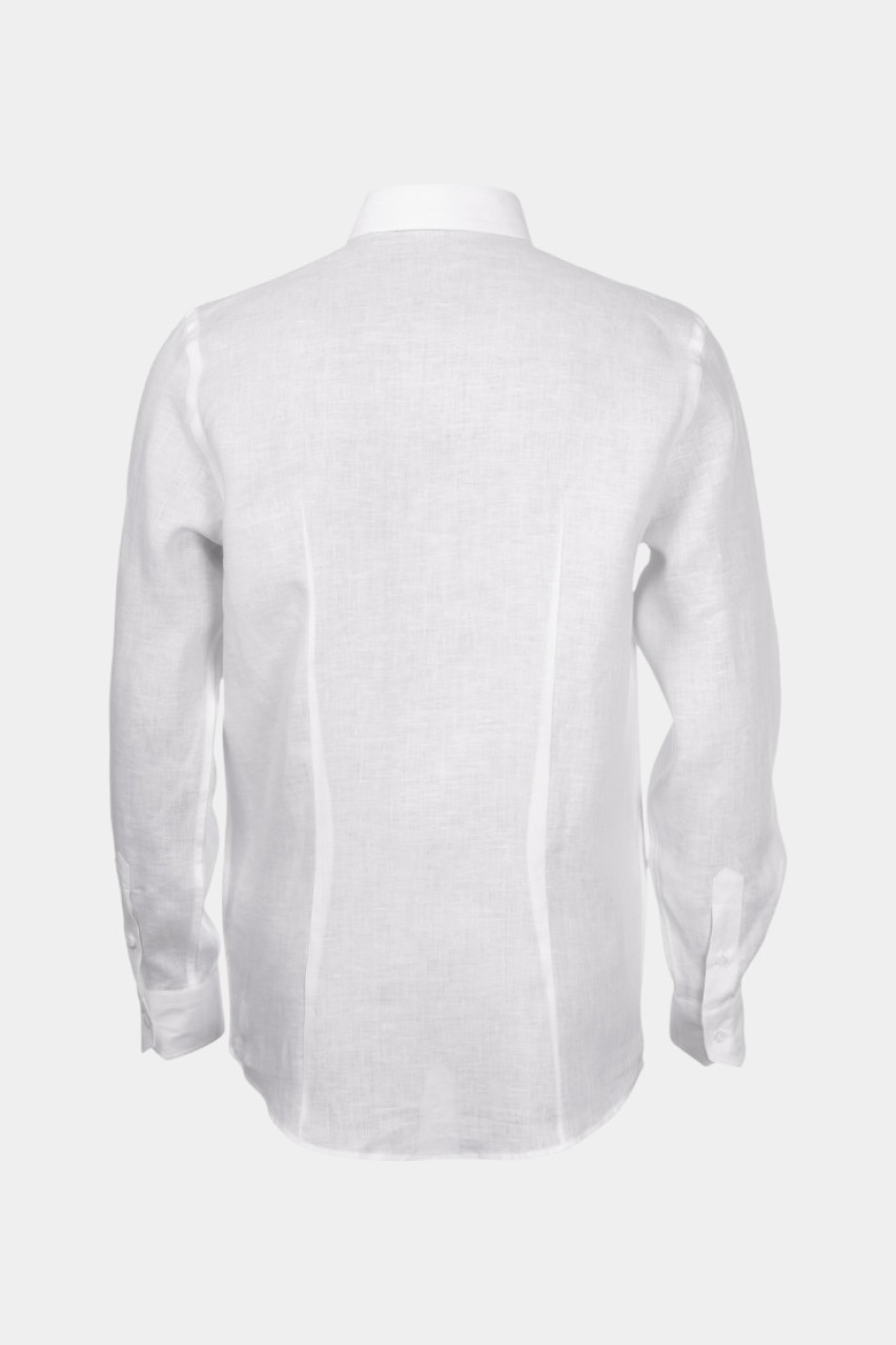 Белая льняная рубашка 61121\50001 001 Maglificio Gran Sasso