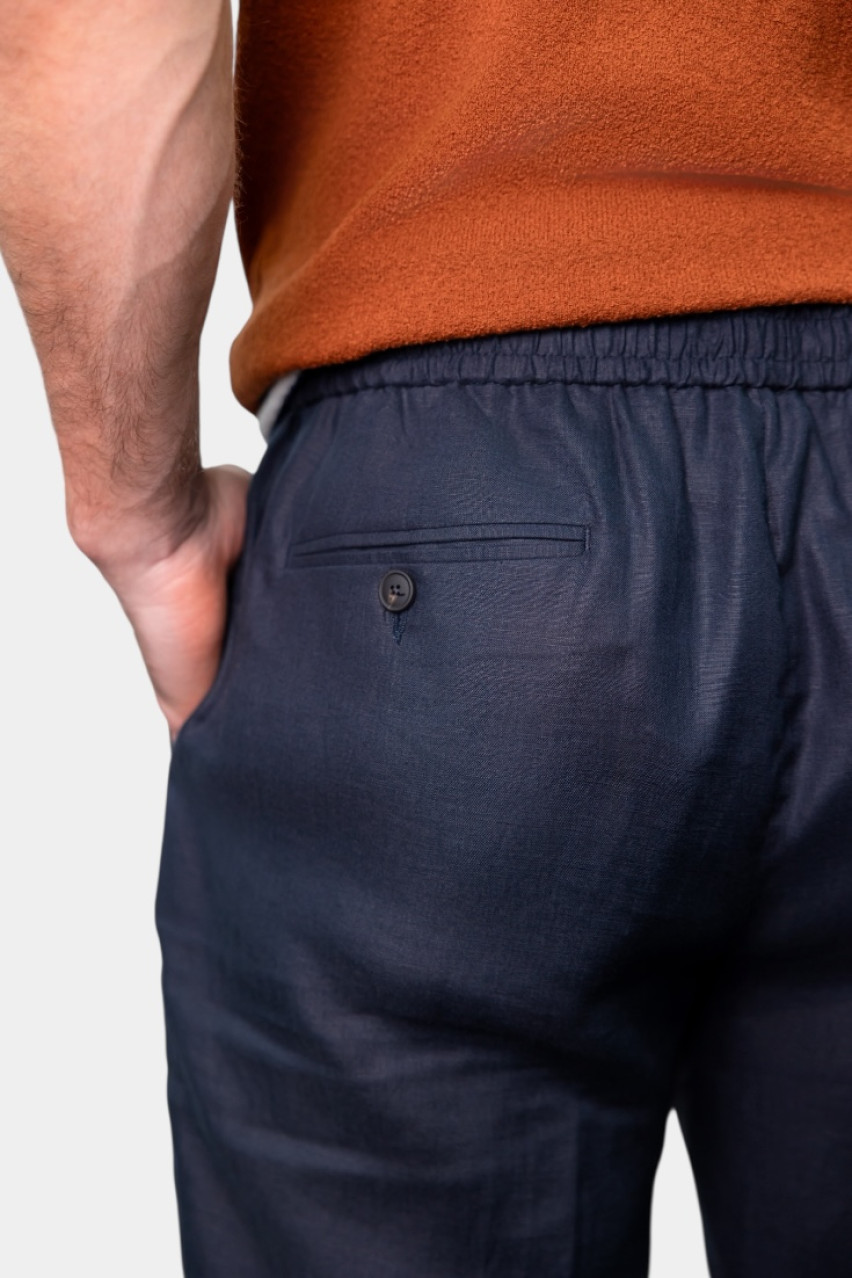 Темно-синие льняные шорты 76112\50017 598 Maglificio Gran Sasso