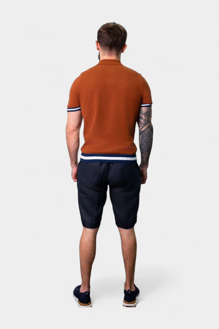 Темно-синие льняные шорты 76112\50017 598 Maglificio Gran Sasso