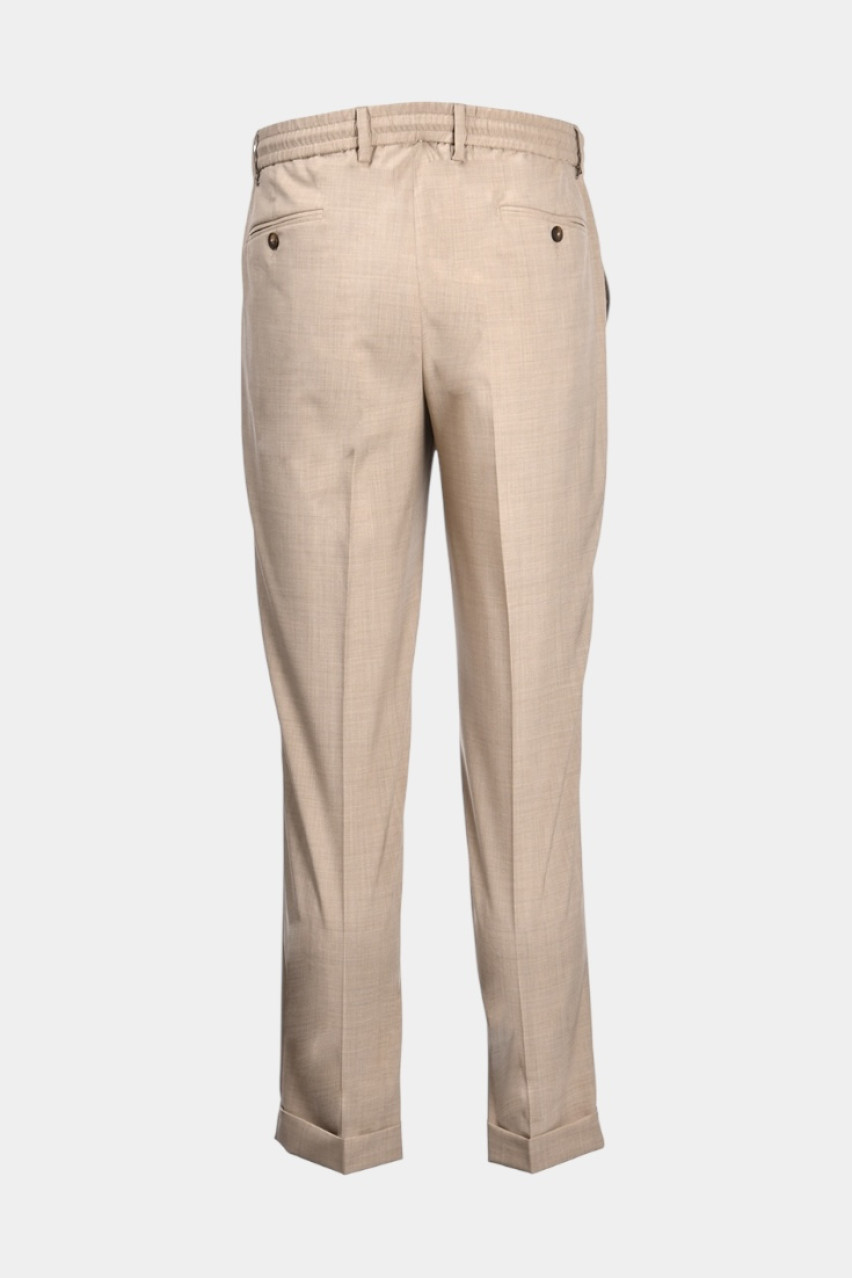 Бежеві брюки з вовни мериноса 76115\58906 130 Maglificio Gran Sasso