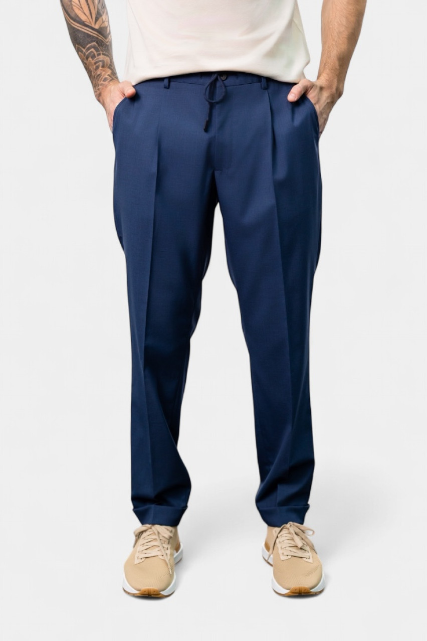 Сині брюки з вовни мериноса 76115\58906 595 Maglificio Gran Sasso