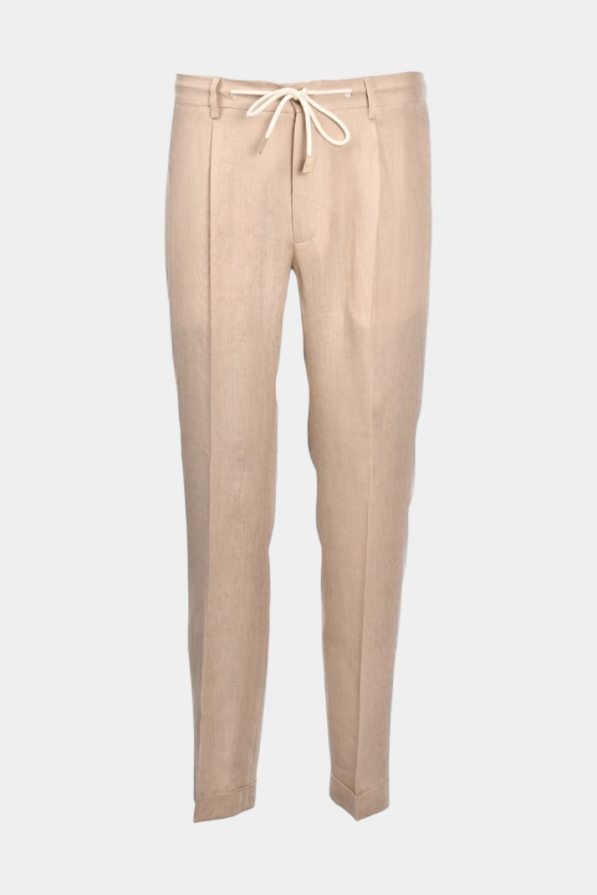 Бежеві лляні брюки 76114\50017 010 Maglificio Gran Sasso