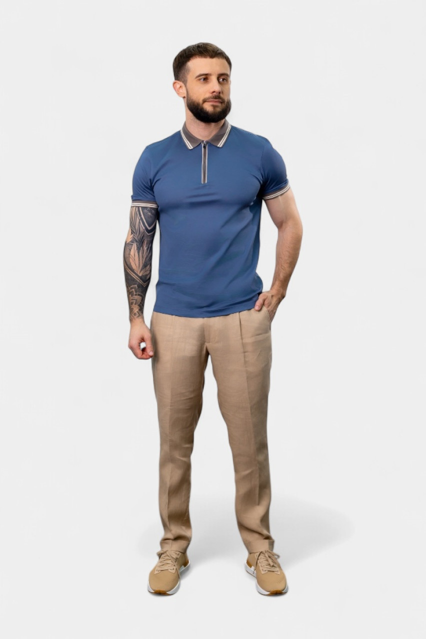 Бежеві лляні брюки 76114\50017 010 Maglificio Gran Sasso