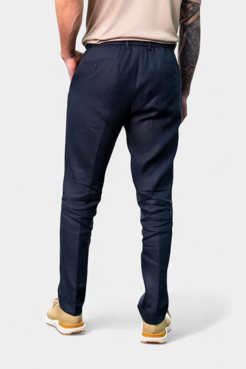 Темно-сині лляні брюки 76114\50017 598 Maglificio Gran Sasso