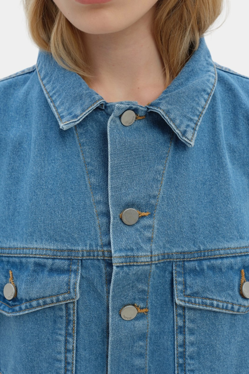 Блакитна джинсова куртка Crop