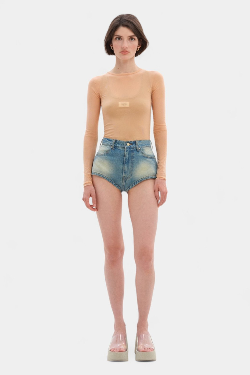 Бежевий лонгслів Mesh