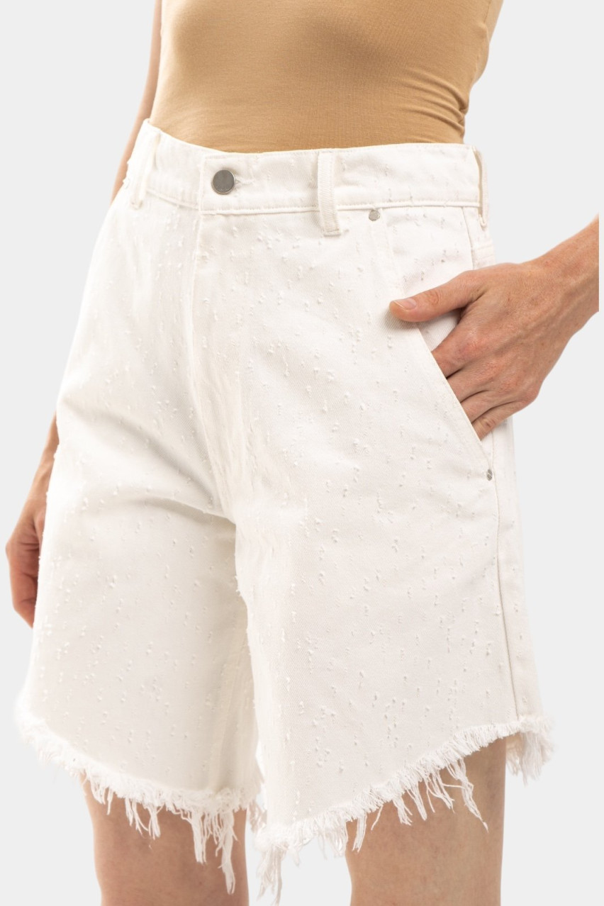Молочні джинсові бермуди sm24-brm-white Match Denim