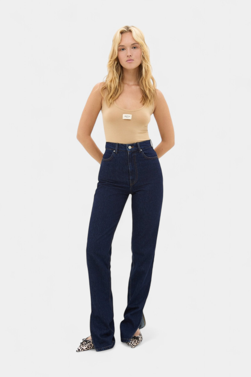 Темно-сині джинси з розрізами sp25-jnc-dark-blue MATCH DENIM