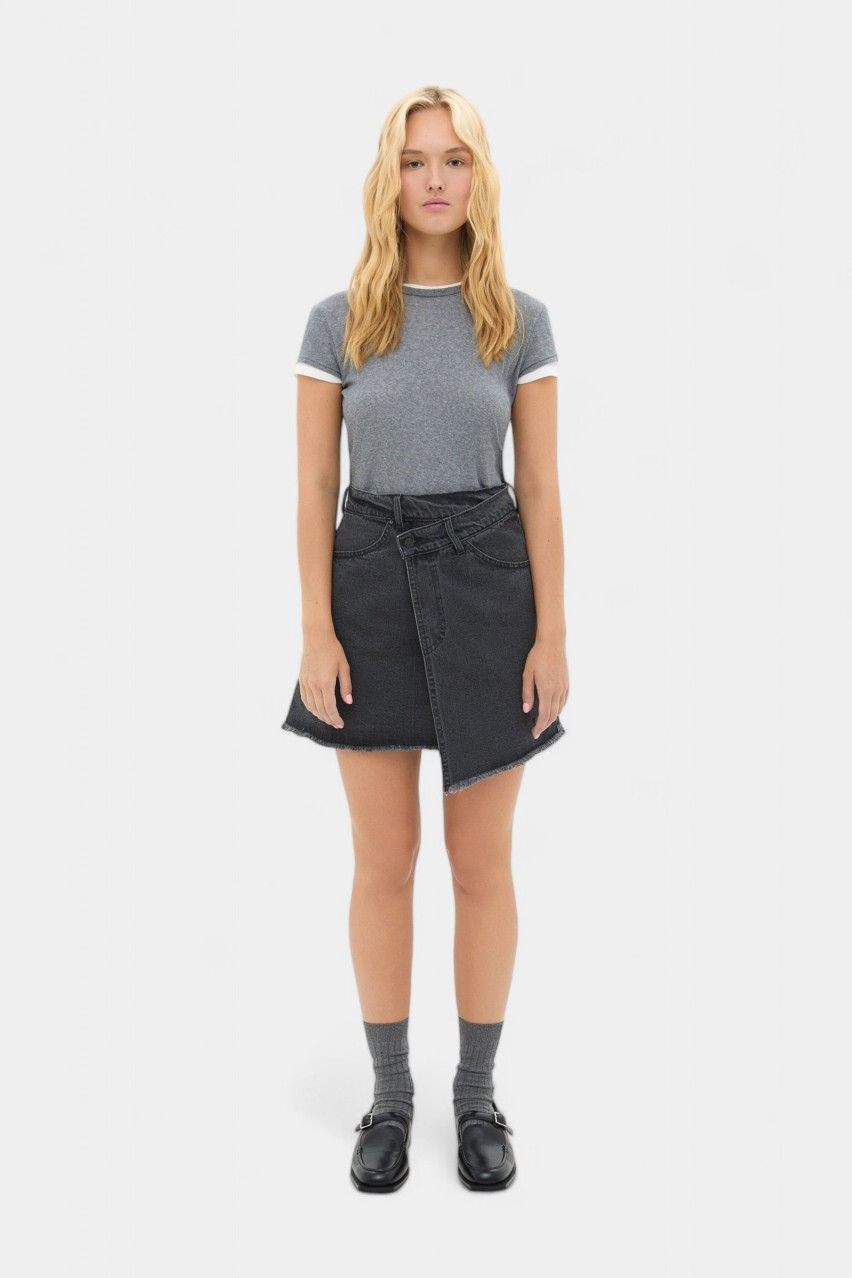 Серая асимметричная юбка sp25-skirt-asym-grey MATCH DENIM