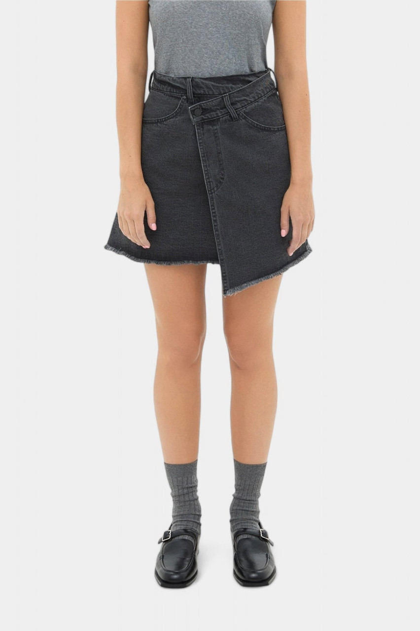 Серая асимметричная юбка sp25-skirt-asym-grey MATCH DENIM