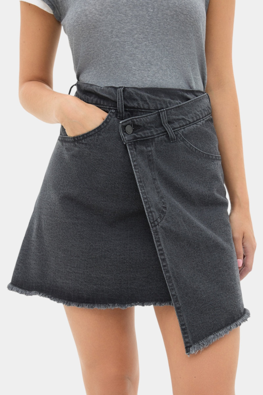 Серая асимметричная юбка sp25-skirt-asym-grey MATCH DENIM