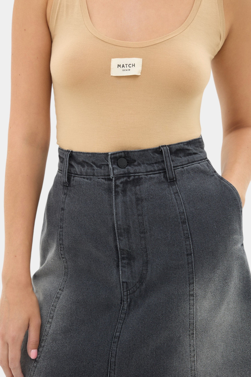 Серая юбка Gode sp25-skirt-grey MATCH DENIM