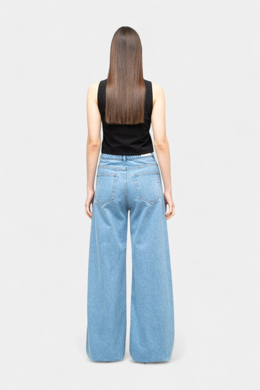 Голубые джинсы со стразами sp25-sh-jeans MATCH DENIM