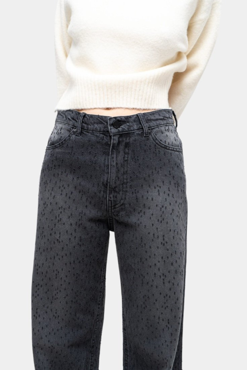 Серые джинсы Baggy с перфорацией sp25-jns-baggy-grey MATCH DENIM