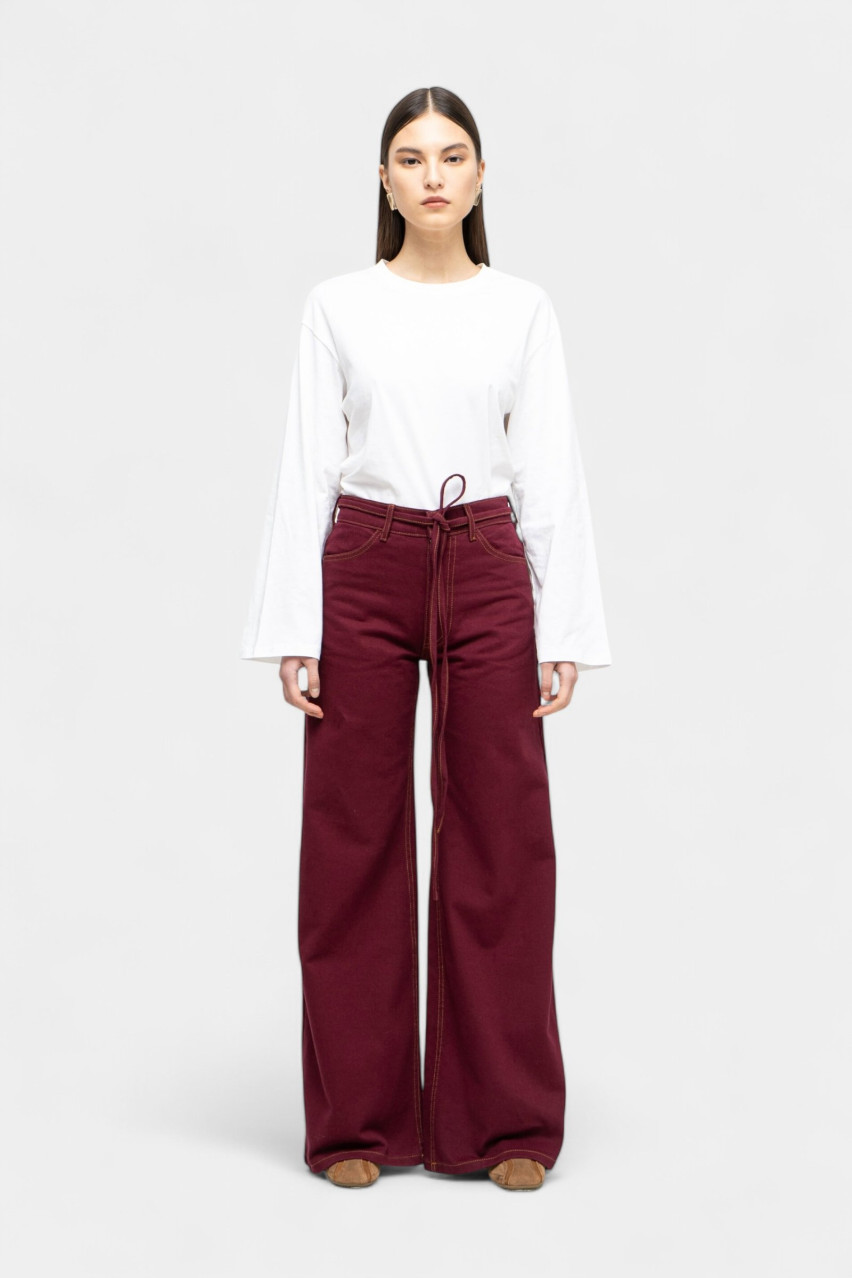 Бордові джинси Baggy sp25-jns-bordo MATCH DENIM