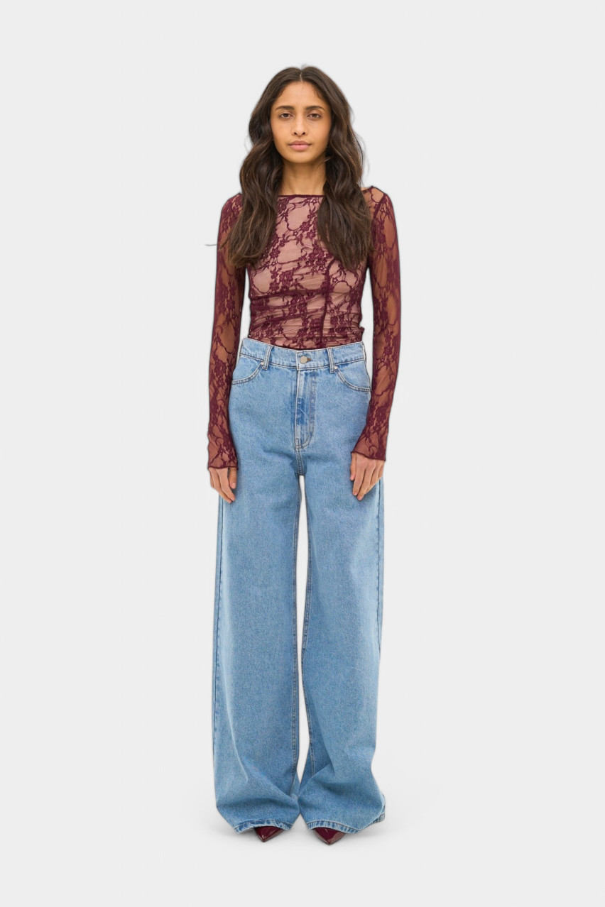 Блакитні джинси широкого крою sp25-jns-light-blue MATCH DENIM