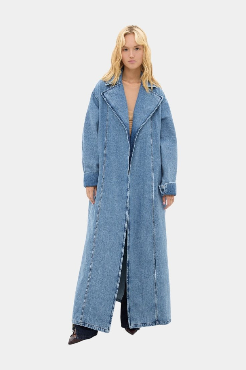 Блакитне пальто з деніму sp25-coat-blue MATCH DENIM