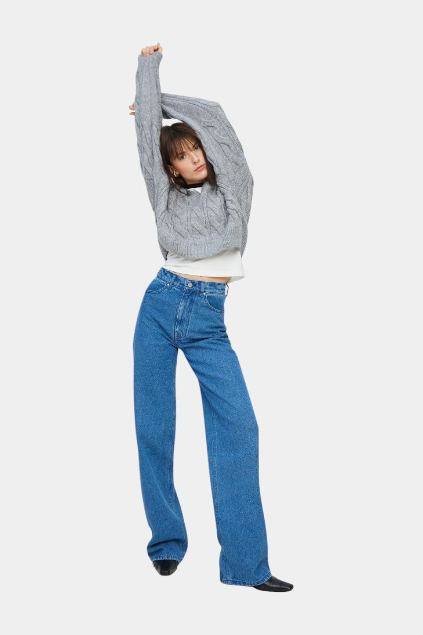 Синие джинсы широкого кроя sp21-jns0-darkblue MATCH DENIM