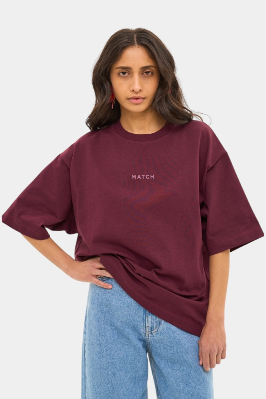 Бордова футболка sp25-tshirt-marsala MATCH DENIM